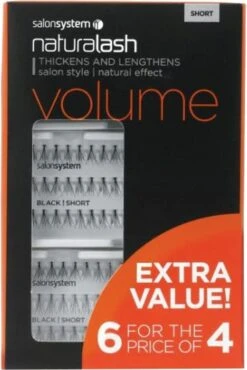 Salon System Lash Flare 6 For The Price Of 4, Short Black