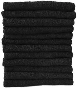 Bleach Resistant Towels, Black (12)