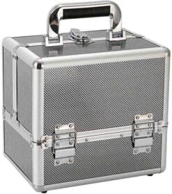 Hair & Beauty Case Silver Metallic, Small
