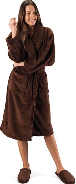 Sontuosa Fleece Robe Chocolate Medium