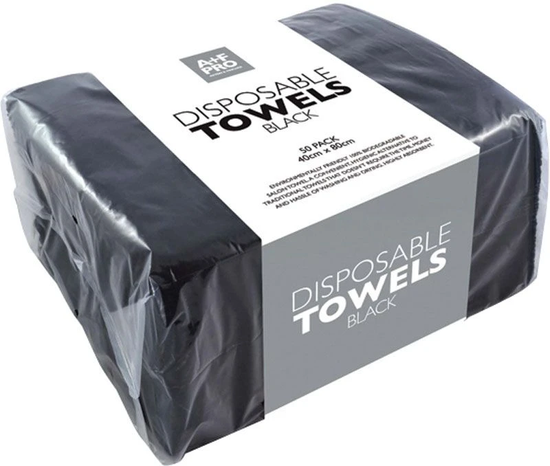 A+F Pro Disposable Towels, Black (50)