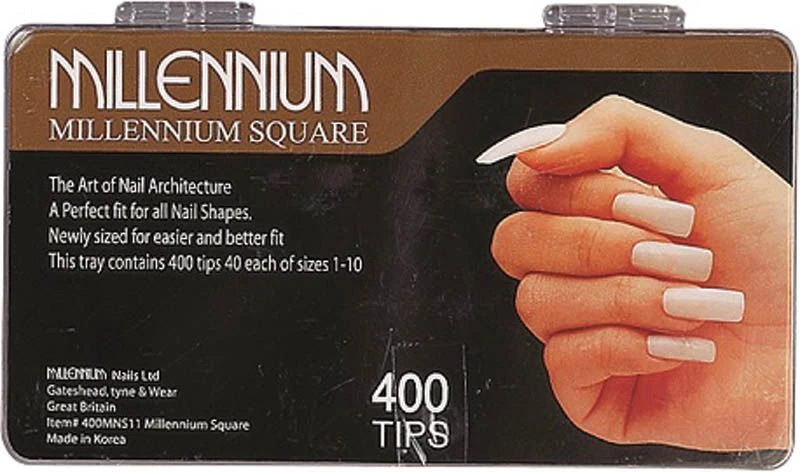 Millennium Nails Square Tips, Assorted (400)