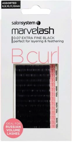 Salon System Marvelash Russian B Curl Lashes Extra Fine, Assorted